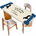 thumbnail image 1 of Blue Black Buffalo Checkered Table Cloths for 8 Foot Rectangle Tables, Bones Cute Dogs Pets Patio Waterproof Elastic Fitted Tablecloths, Washable Rectangular Table Cover for Camping, 1 of 8