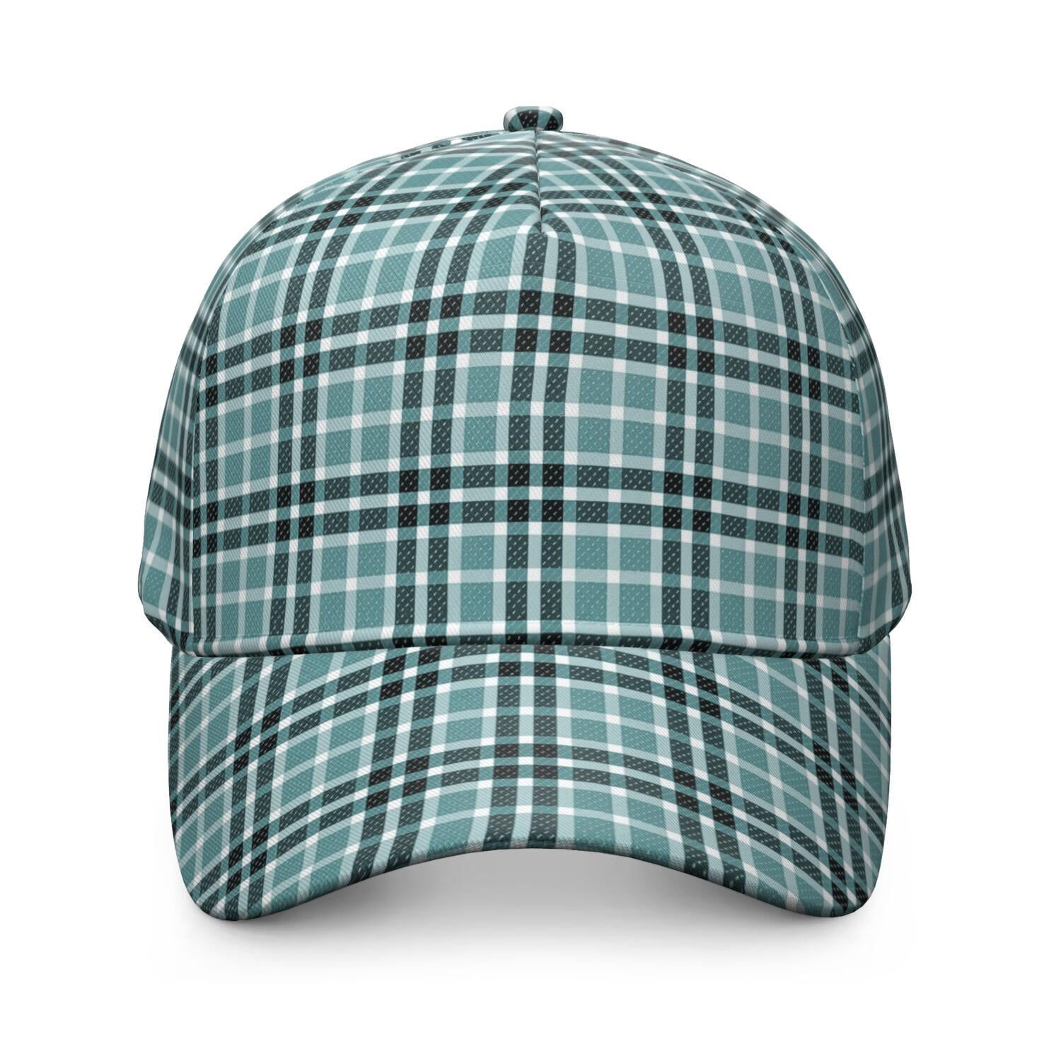 Blue and Black Checkered Pattern Baseball Cap, Casual Daily Hat with ...