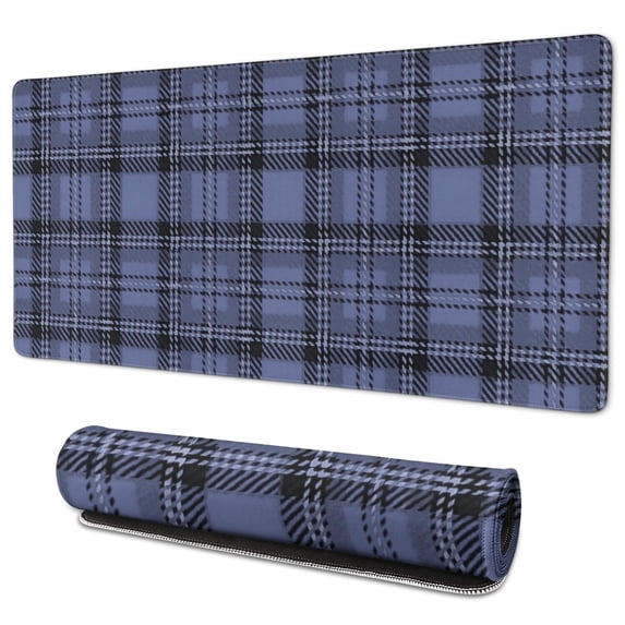 Blue and Black Checkered Pattern Extended Large Mouse Pad, Gaming Desk ...