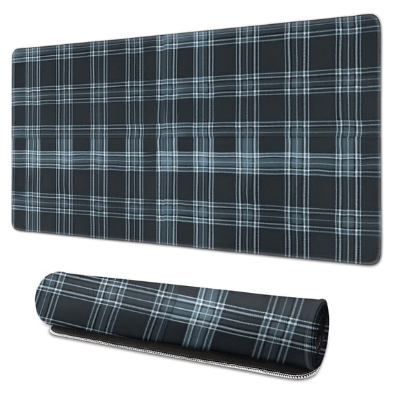 Blue and Black Checkered Pattern Extended Large Mouse Pad, Keyboard ...