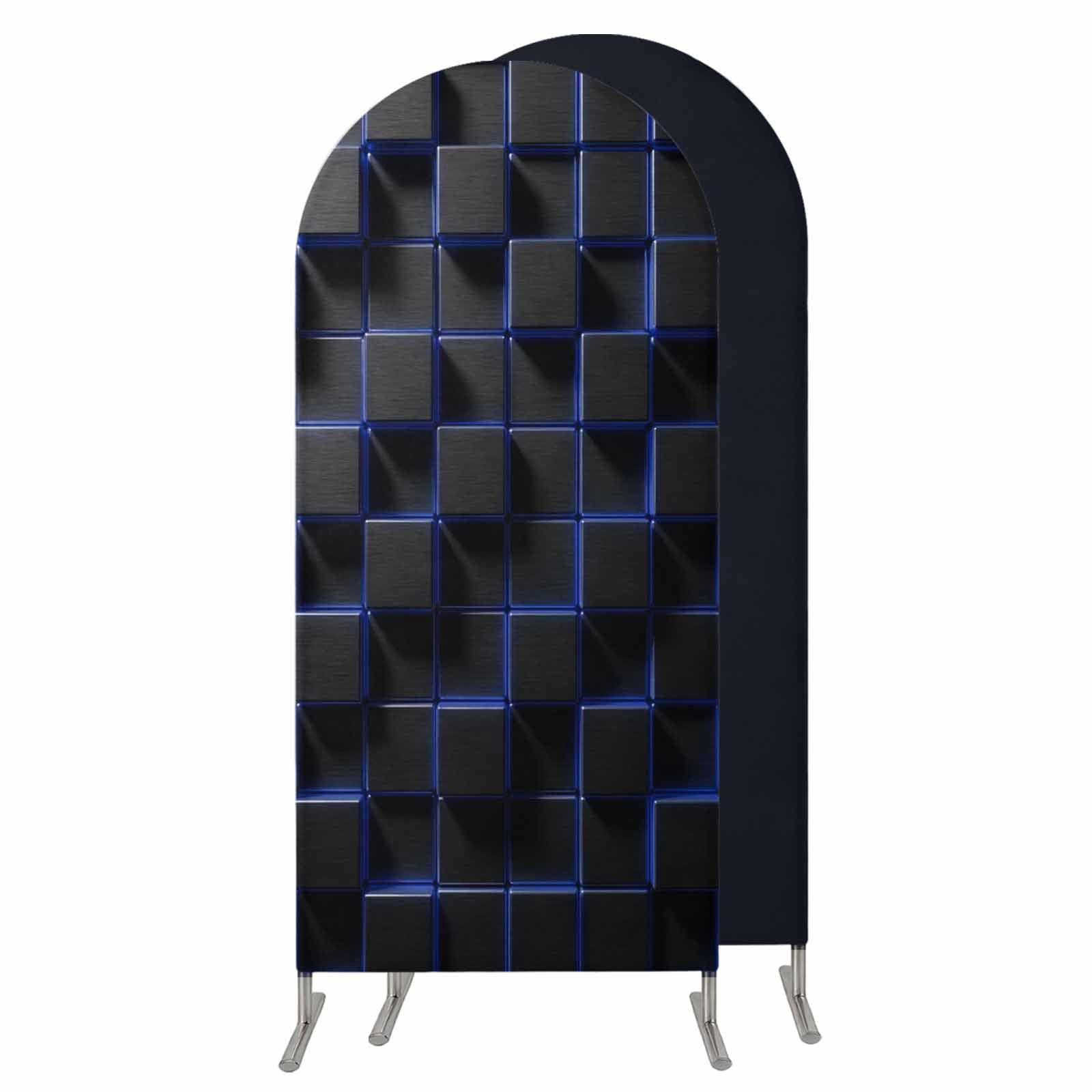 Blue Black Cubes Wedding Arch Cover, Stretchy Spandex Arch Backdrop ...