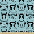 thumbnail image 1 of Ambesonne Blue and Black Fabric by the Yard Upholstery, Cow and Pig Head, 1 Yard, Pale Blue and Black, 1 of 4