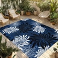 thumbnail image 1 of Blue Black Flowers Outdoor Rug for Patio/Deck/Porch, Non-Slip Large Area Rug 3 x 5 Ft, Modern Abstract Blooms Floral Indoor Outdoor Rugs Washable Area Rugs, Reversible Camping Rug Carpet Runner, 1 of 8