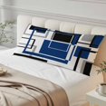thumbnail image 1 of Blue Black Geometric Body Pillow Cover, Pillowcase Protectors with Zipper, Breathable Decorative Throw Pillow Case Cover, Modern Minimalist Abstract Stripes Pillow Shams for Couch Sofa 20x54Inch, 1 of 8