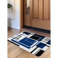 thumbnail image 1 of Blue Black Geometric Door Mat&nbsp;Indoor Outdoor Entrance, Non Slip Rug for Kitchen Bathroom Entryway Rug, Modern Minimalist Abstract Stripes Washable Doormat Floor Mat for Office 20x31.5 Inch, 1 of 8