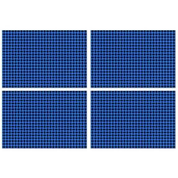 Blue Black Geometric Pattern Summer Placemats Table Placemats Set Of 4-Linen Kitchen Washable Placemats Table Mats 11.8"x17.7" Non-Slip Heat Resistant