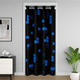 thumbnail image 1 of Blue Black Geometric Plaid Doorway Curtain Gift,Construction Miner Gamer Door Curtain Bedroom Decor,Video Games Blackout Curtain 1 Panel 34"W X 80"L, 1 of 5