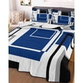 thumbnail image 1 of Blue Black Geometric Twin Size Down Alternative Comforter, Lightweight Comforter Quilt Bedding Set with Pillow Shams Modern Minimalist Abstract Stripes All Seasons Bed Comforter Duvet Insert 68"x86", 1 of 7