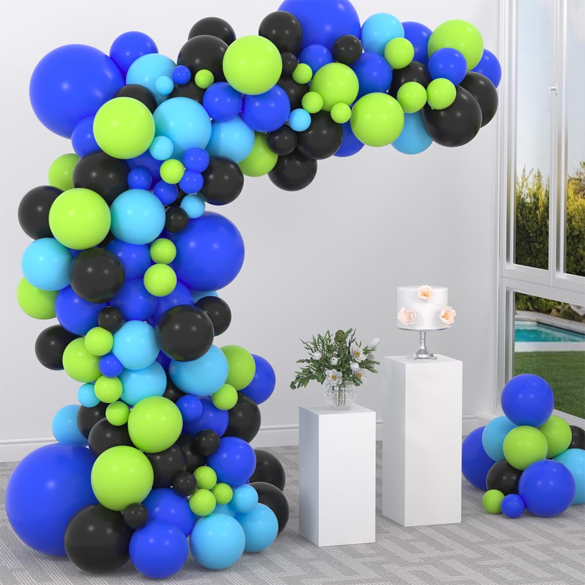 Green Balloon Arch Kit, ADOINBY 140Pcs Emerald Dark Lime Pastel Green And Gold Balloons 18 12 10 5 Inch Different Size Balloons For Birthday Wedding Safari Jungle Baby Shower Boys Party Decorations