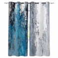 thumbnail image 1 of Blue Black Grey Blackout Curtains for Bedroom/Living Room, Thermal Insulated Kitchen Curtains, Modern Oil Painting Vintage Abstract Grommet Darkening Window Treatment Drapes 52"x84"x2, 1 of 8