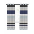 thumbnail image 1 of Blue Black Grey Striped Blackout Curtains 54 Inches Long for Bedroom, Farmhouse Stripes Thermal Insulated Room Darkening Black Out Window Curtain Panels Grommet Drapes for Living Room, 1 of 8