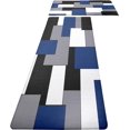 thumbnail image 1 of Blue Black Grey White Kitchen Rugs and Mats Set of 2 Modern Abstract Art Cushioned Anti Fatigue Kitchen Rugs Set Geometric Non-Skid Washable Kitchen Mats for Kitchen Sink Laundry, 1 of 6