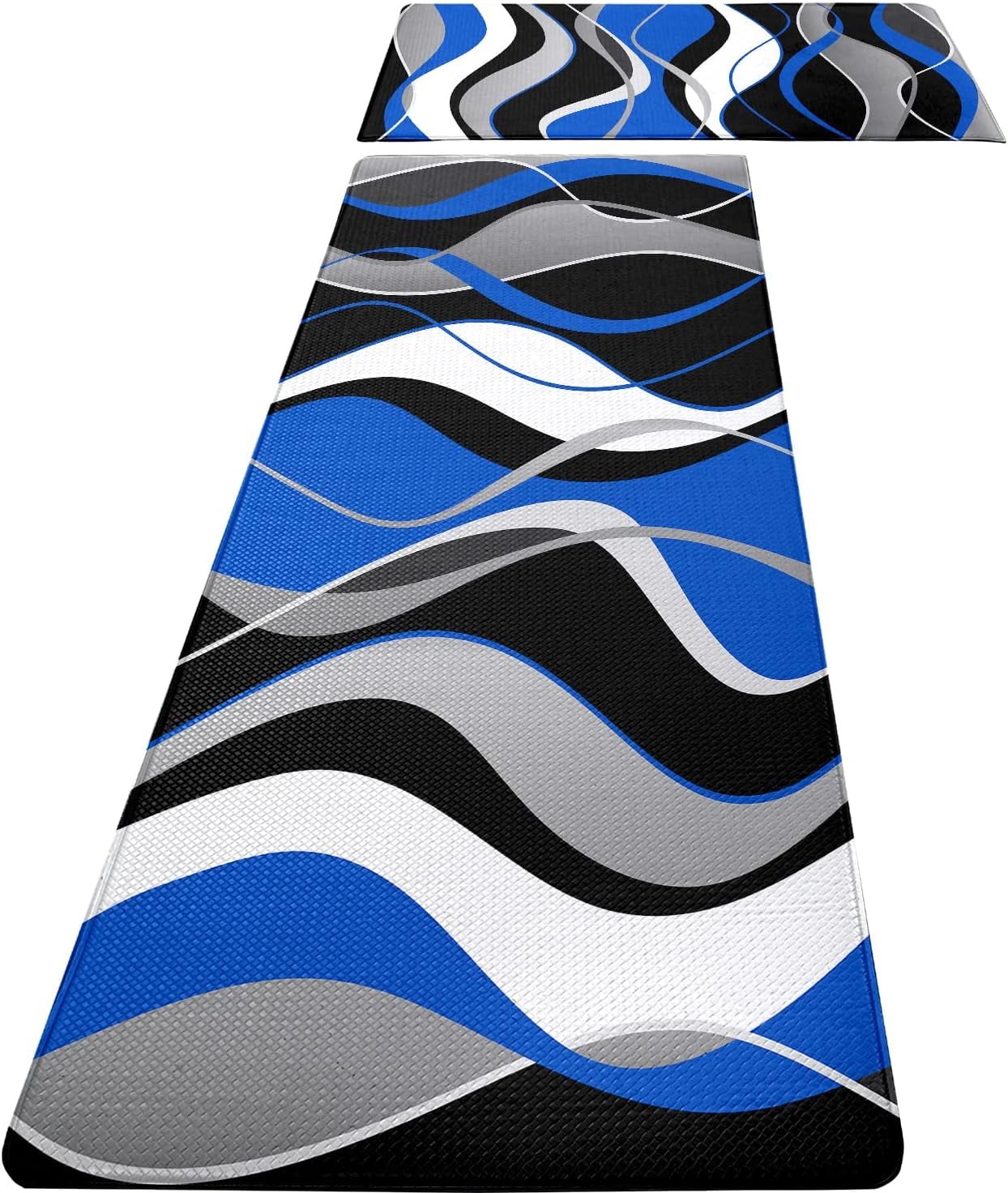 Blue and Black Kitchen Rugs and Mats for Floor Anti Fatigue Kitchen ...