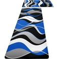 thumbnail image 1 of Blue and Black Kitchen Rugs and Mats for Floor Anti Fatigue Kitchen Rugs Set of 2 Blue Modern Art Non-Skid Washable Kitchen Mats for Kitchen Sink Laundry (Blue, 17.5"x29.5"+17.5"x47"), 1 of 6