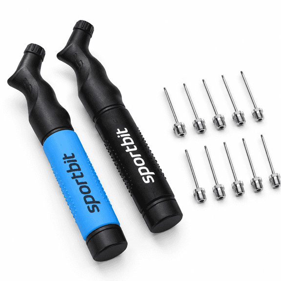 Blue + Black Manual Sports Ball Air Pump with Push & Pull System