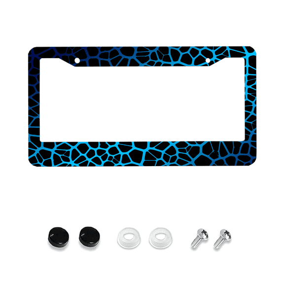 Blue and Black Mesh License Plate Frames, Cool Car Tag Frame License Plate Holder Accessory with 2 Holes and Screws Fits US Standard License Plates 12x6 Inch
