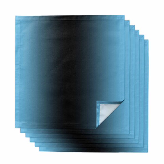 Blue Black Ombre Cloth Napkins, Modern Gradient Abstract Art Washable and Reusable Dinner Napkins Set of 6, Table Napkin for Kitchen Party Birthday Wedding Hotel Housewarming 20"x20"