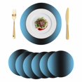 thumbnail image 1 of Blue Black Ombre Round 15 Inch Placemats Set of 6, Modern Gradient Abstract Art HeatResistant Non Slip Place Mats for Dining Table, Wipeable Braided Kitchen Table Mats for Housewarming, 1 of 9