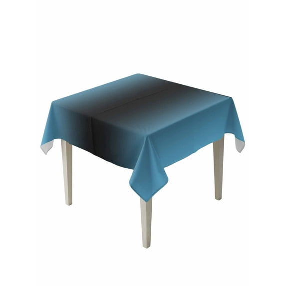 Blue Black Ombre Table Cloth, Modern Gradient Abstract Art Waterproof Tablecloth for Square Tables, Reusable Washable Fabric Table Cover for Restaurant Kitchen Dining Tables 54"x54"