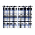 thumbnail image 1 of Blue Black Plaid Kitchen Curtains 63 Inch Length, Farmhouse Blue Black Checkered Grommet Top Bedroom Living Room Curtains, Light Filtering Cafe Curtain Drapes 2 Panels Set 104''x63'', 1 of 9