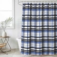 thumbnail image 1 of Blue Black Plaid Waterproof Fabric Shower Curtain,Farmhouse Blue Black Checkered Waterproof Fabric Shower Curtain for Bathroom Curtains Bathtubs Hotel Shower Curtains with 12 Hooks Standard 60x72, 1 of 8