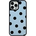 thumbnail image 1 of Blue Black Polka Dots Phone Case Compatible with iPhone 14/iPhone13 Cute Trendy One Piece Full Side Print Slim Hard Shell Girls Women Teen Gift Cover for iPhone 13/14 6.1inch, 1 of 9