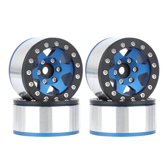 Blue Black Rim 1.55 Inch Metal Wheel Tire Climbing Car AX90069 for JIMNY CC01 Metal Blue Black Edge