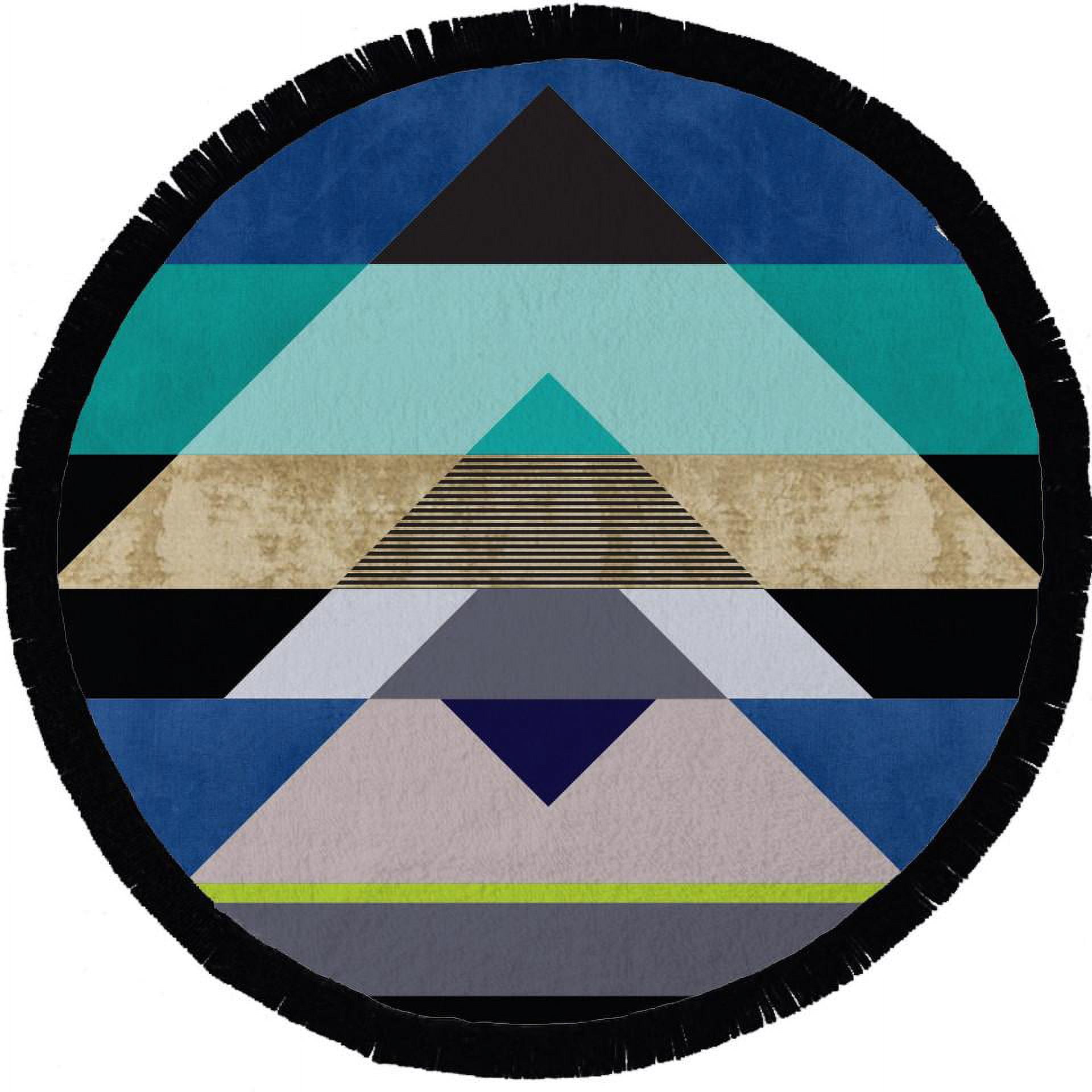 Blue & Black Sierra Round Beach Towel