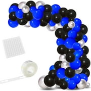 Blue Black Silver Balloon Arch Kit - Royal Blue Black Balloons Blue Silver Balloons Video Game Birthday Decoratins for Boy Men 30th 40th 50th Birthday Graduation Retirement Halloween Party Supplies