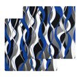 thumbnail image 1 of Blue Black Stripes Kitchen Dish Towels for Drying Dishes Set of 2, Modern Abstract Ombre Grey White Lines Waffle Weave Microfiber Hand Tea Bathroom Towels Quick Dry & Absorbent Towel 12x12, 1 of 7