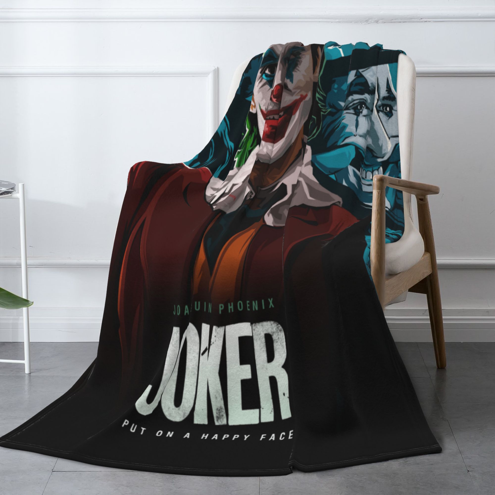Blue Black The Joker Blanket for Couch Bed Throw Blanket, Aesthetic