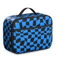 thumbnail image 1 of Blue and Black Wavy Checkered Pattern Insulated Lunch Bag Teens,Bento School Lunch Bag for Teens for Work,Picnic or Travel 10.6x7.7x4.3 Inches,12 Can Capacity, 1 of 6