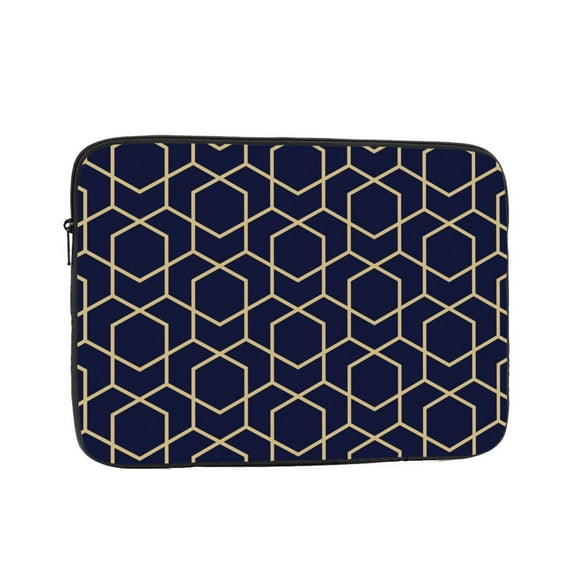 Blue-Black and Gold Textures Portable Laptop Sleeve Compatible with MacBook Air Notebook Computer Case for Men Women College School Students