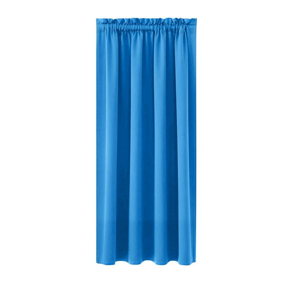 Blue Blackout Curtain Thermal Insulated Energy Saving Scandinavian Solid Color Silk Fabric for Bedroom Kitchen 38x54 Inches