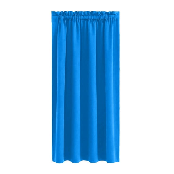 Blue Blackout Curtain Thermal Insulated Energy Saving Scandinavian Solid Color Silk Fabric for Bedroom Kitchen 38x63 Inches