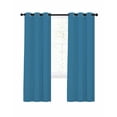 Blue Blackout Curtains 2 Panels, Solid Color Thermal Insulated Grommet ...