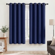 Cshidworld Navy Blue Blackout Curtains Set of 2,Thermal Insulated 52 x 72 Inch Room Darkening Window Drapes with Grommet