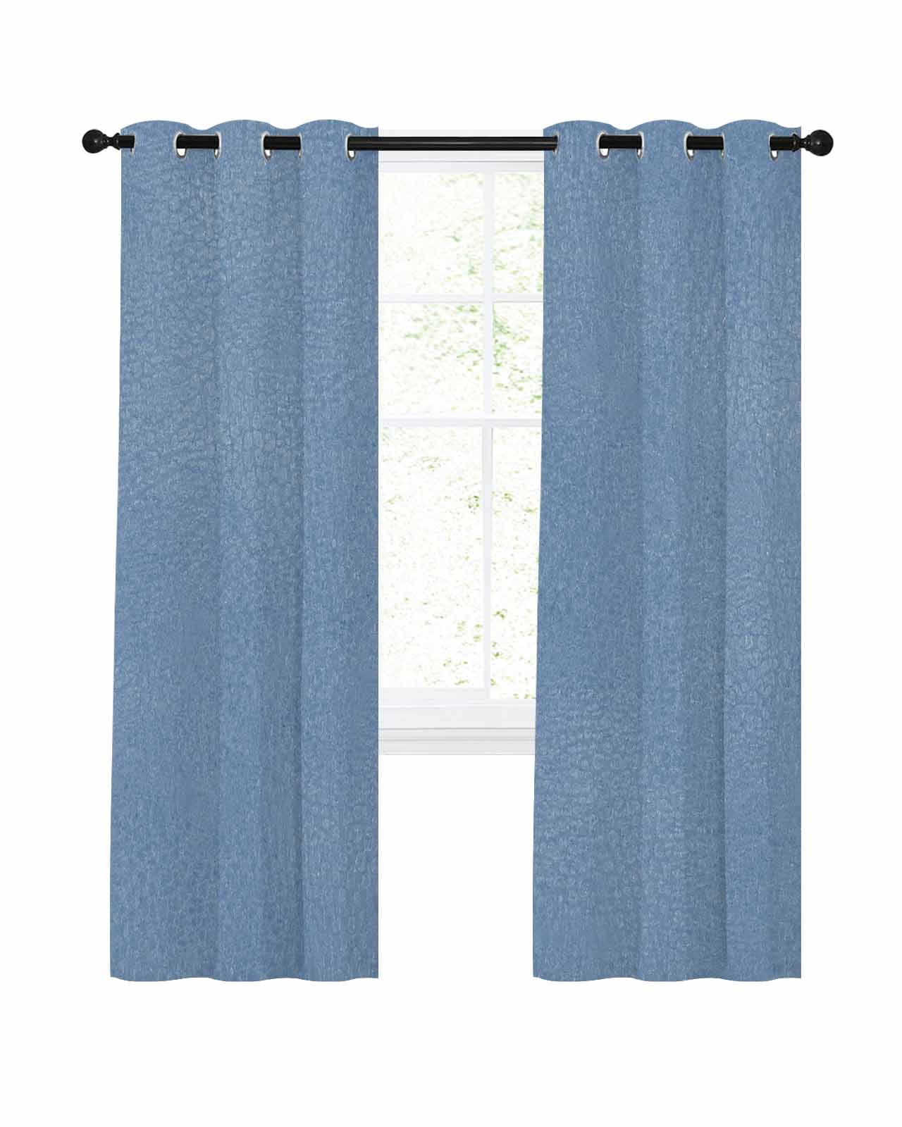 Blue Blackout Curtains for Bedroom Living Room, Natural Solid Color — free download