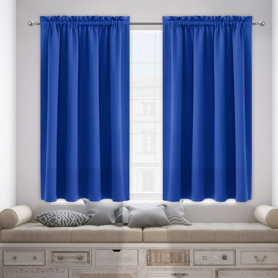 Blue Blackout Curtains for Living Room 84 Inch Length Panels Window Drapes Thermal Insulated Room Darkening Curtain for Bedroom Boys 84 Inches Long Grommet Blue