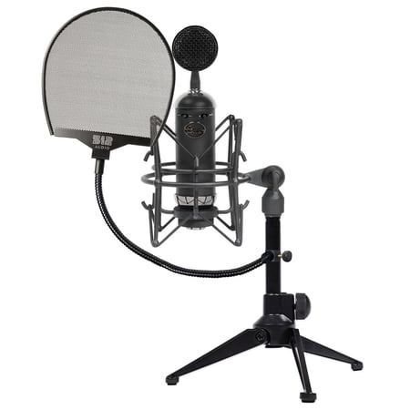 Blue Blackout Spark SL Condenser Studio Microphone+Shockmount+Tripod+Pop Filter