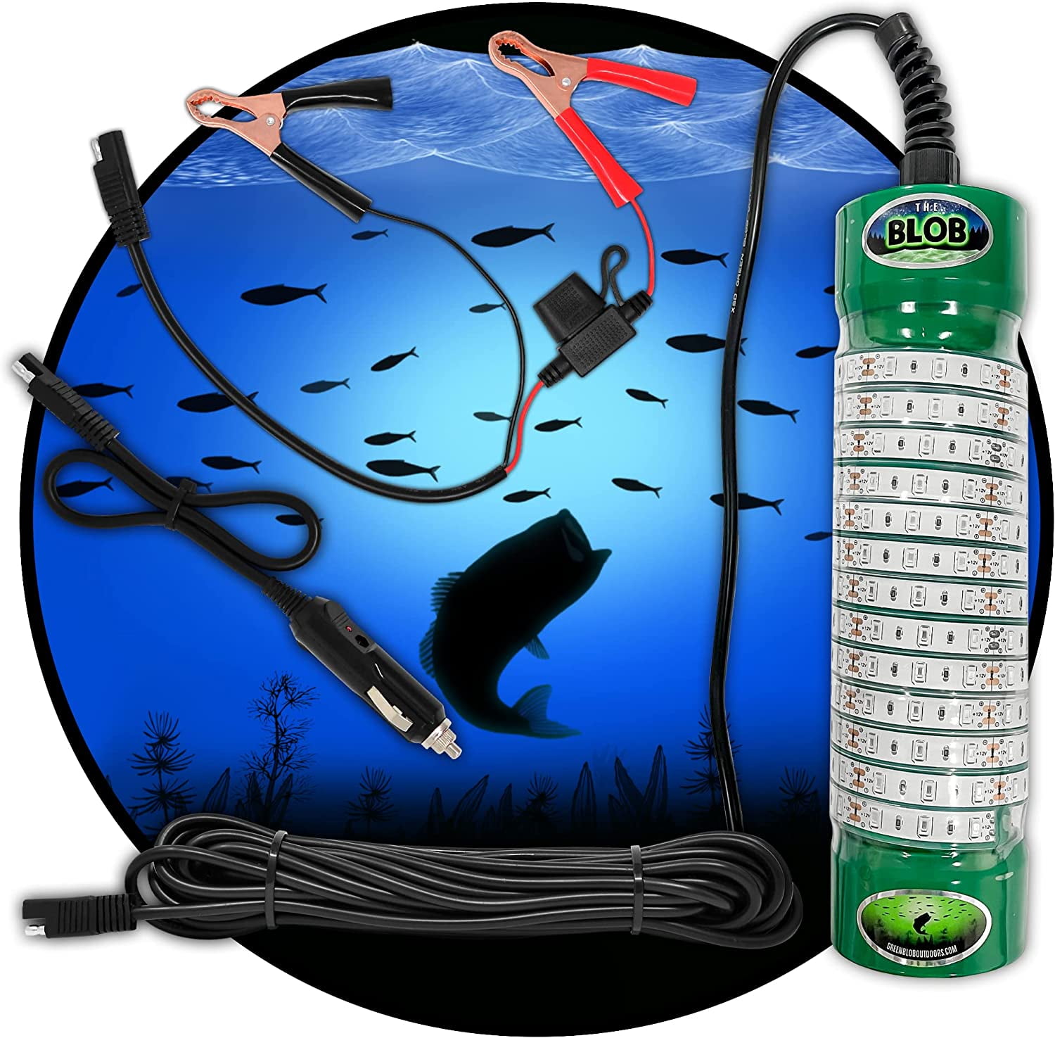 Blue Blob 7500 Lumens Underwater Fishing LED Light 12 Volt With QD blue-blob-7500-lumens-underwater-fishing-led-light-12-volt-with-qd