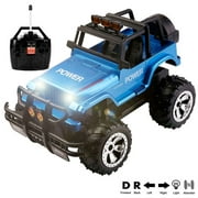 Blue Block Factory 1:16 Scale Remote Control Car Rc Jeep Monster Truck 2.4 Ghz High Speed Off Road Vehicle Rc Crawlers With Rechargeable Battery For Boys And Girls