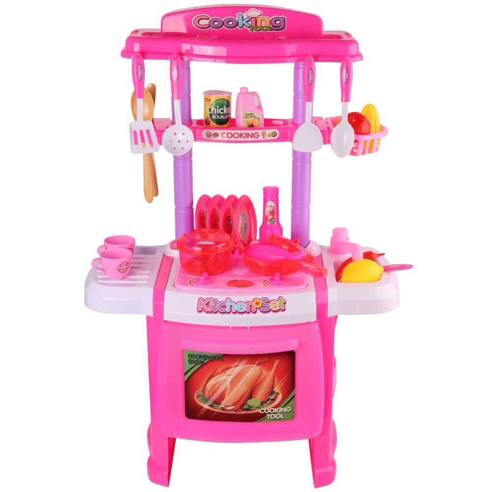 Blue Block Factory 30 Piece Kids ABS Play Kitchen, Multi-color