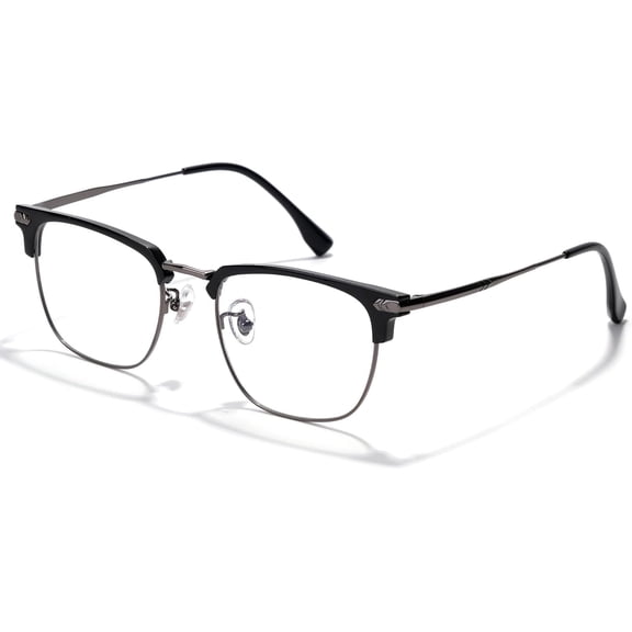 Blue Blocker Glasses for Men Metal Browline Gaming Glasses Filter Blue Ray