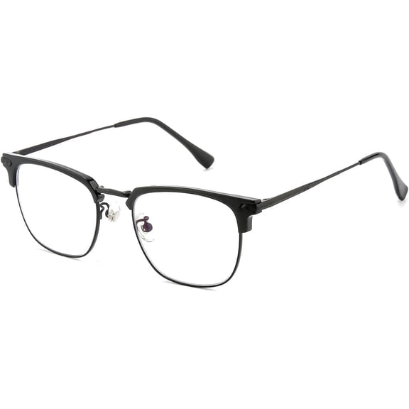 Blue Blocker Glasses for Men Metal Browline Gaming Glasses Filter Blue Ray