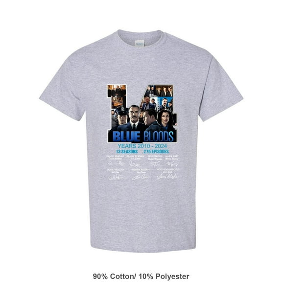 Blue Bloods T-Shirt 14 Years Cast Tribute 2010–2024 Edition, for men & women, up to size 5XL