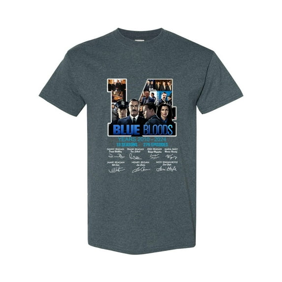 Blue Bloods T-Shirt 14 Years Cast Tribute 2010–2024 Edition, for men & women, up to size 5XL