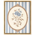 thumbnail image 1 of Blue Bloom Oval Canvas Print Floral Art by Art Remedy, Gold Frame, 30 x 36, 1 of 6
