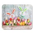 thumbnail image 1 of Blue Blooming Beautiful Bouquet of Tulips Easter Eggs Colorful Mousepad Mouse Pad Mouse Mat 9x10 inch, 1 of 3