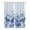 thumbnail image 1 of Blue Blooms Floral Kitchen Curtains Window Panels, Spring Flowers Botanical Blue Ombre Insulated Window Treatment Curtain, Grommet Curtains for Bedroom/Living Room/Bathroom, 2 Piece 42"Wx84"L, 1 of 8